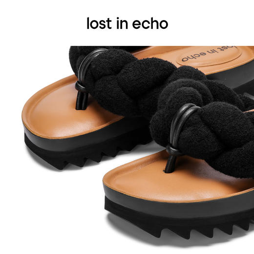 [断码]lost in echo设计师品牌胶囊系列麻花结分趾厚底人字拖鞋 商品图3