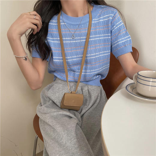 针织衫修身女装2023新款夏季打底衫短袖上衣服小香甜辣妹风ins潮 商品图10