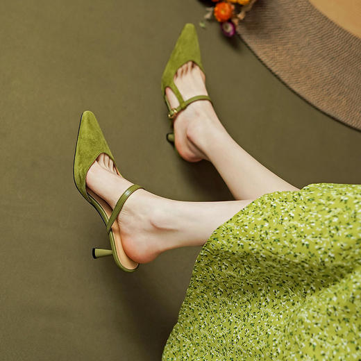 里外全头层皮，法式女人味包头凉鞋PS1263 商品图4