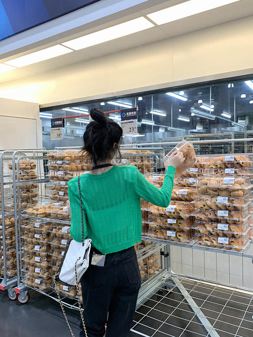 <曾小咸推荐>巨折清仓秒杀，稀有现货24小时发【仅限今日】针织开衫外搭镂空垫肩外套宽松长袖短款上衣 商品图4