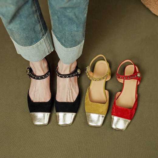 里外全头层皮，法式女人味包头凉鞋PS1265 商品图5