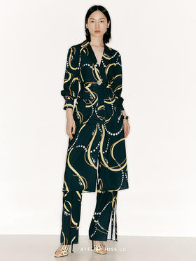 【烟火银河】品牌定制印花大口袋造型风衣外套/23000045A