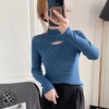 半高领打底衫女秋冬2022新款镂空设计感小众高级中领毛衣针织上衣 商品缩略图11