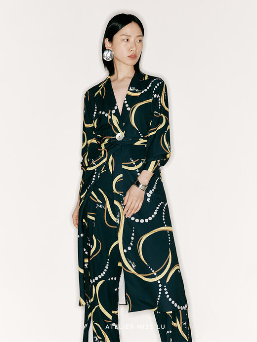 【烟火银河】品牌定制印花大口袋造型风衣外套/23000045A 商品图3