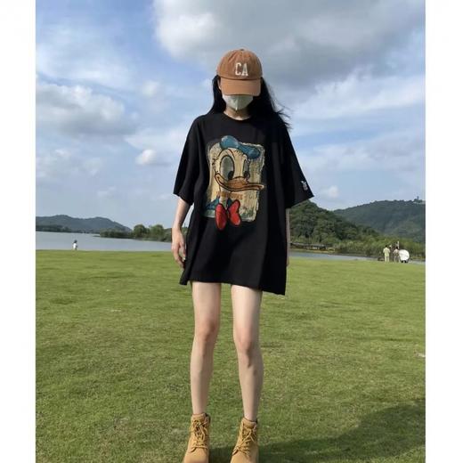 100%纯棉短袖t恤女2023年夏季新款印花韩版vintage设计感小众上衣 商品图2