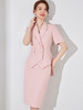 粉色西装外套女夏季短袖高端职业装OL主持人正装西服套装裙高级感 商品缩略图0