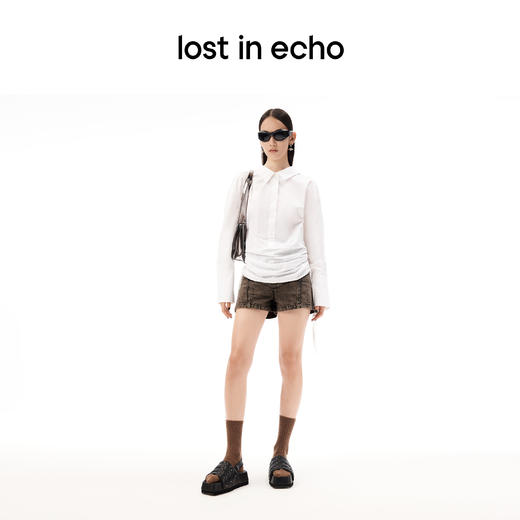 lost in echo设计师品牌胶囊系列方头铆钉锯齿厚底沙发时装凉鞋女 商品图2