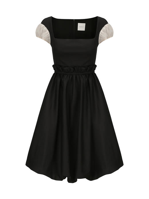 【泡泡公主】腰部毛边抽褶方领纱袖花苞连衣裙/23000027 商品图4