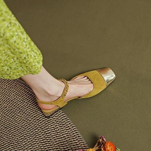 里外全头层皮，法式女人味包头凉鞋PS1265 商品图0