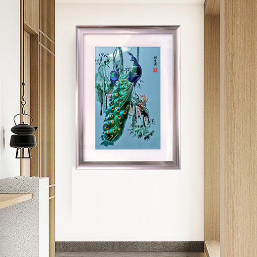 苏绣《孔雀献瑞》非遗传承中华国礼 商品图3