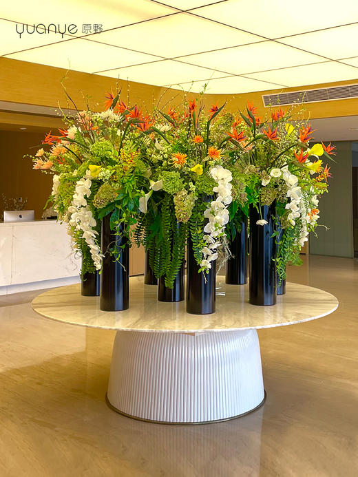 高档酒店大堂仿真假花摆设件圆桌大厅售楼商场会所组合定制装饰花 商品图3