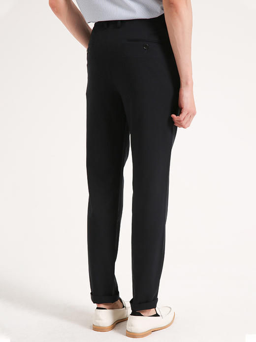 callisto藏青粘纤混纺休闲裤 SSCPW130C 商品图2