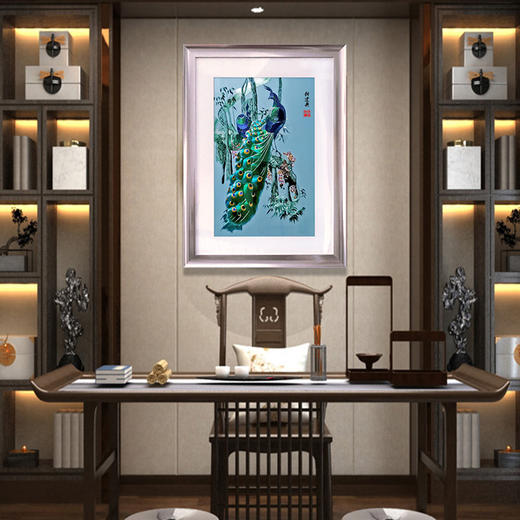 苏绣《孔雀献瑞》非遗传承中华国礼 商品图0