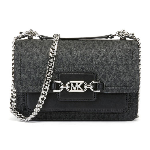 MICHAEL KORS 迈克·科尔斯 2023春夏新品 女士Heather系列小号老花链条斜挎包 黑色 32S2S7HC0V 商品图0