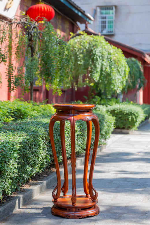 红桥红  家具严选  缅甸花梨（大果紫檀）  【104 五腿梅花式 香几】 商品图2