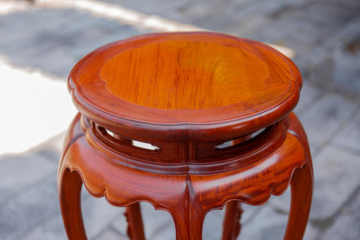 红桥红  家具严选  缅甸花梨（大果紫檀）  【104 五腿梅花式 香几】 商品图4