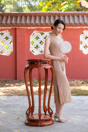 红桥红  家具严选  缅甸花梨（大果紫檀）  【104 五腿梅花式 香几】