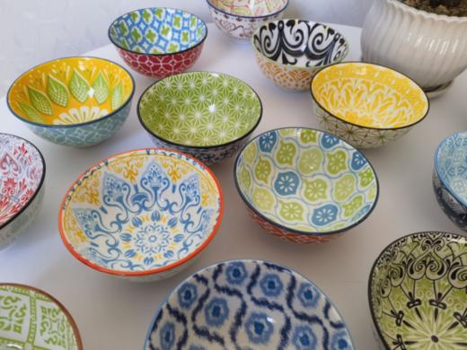 【亚马逊供波西米亚风格釉下多彩餐具组合】波西米亚风格，内外盖彩，手工绘制。 盲盒发货给你的生活多一点惊喜。 商品图7