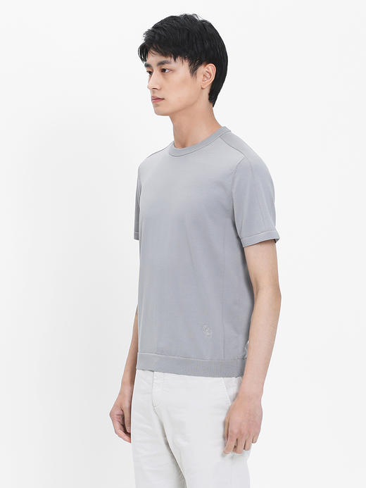 callisto银灰凉感丝棉圆领T恤  SRTSS055C 商品图1
