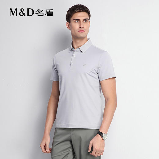 【商场同款】名盾短袖Polo衫夏季桑蚕丝轻薄翻领短袖t恤男22540 商品图2