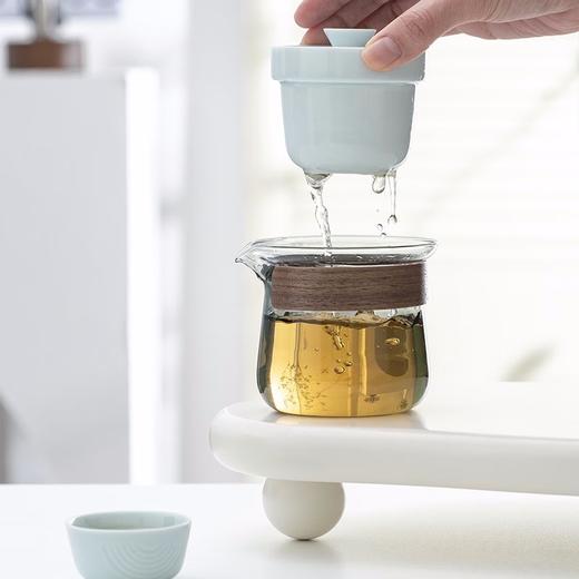 兰台觅境快客便携 旅行快客 小套办公 陶瓷 茶具茶杯快客杯茶具  天青色 快客杯套装 商品图3