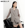 NEELLY纳俪新款时尚套装微透视衬衫拼接西装外套女百搭阔腿短裤潮N23041Z01017 商品缩略图3