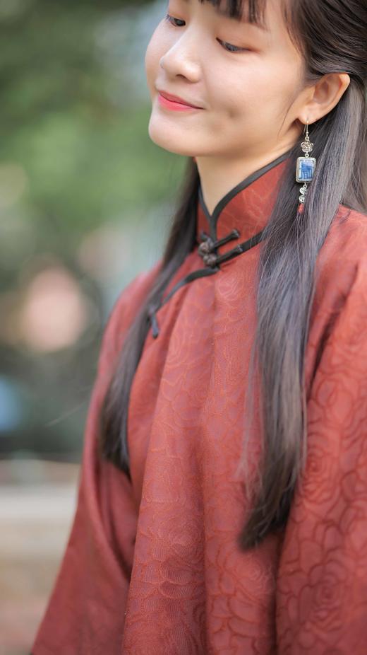 漫物记大玫瑰红云纱立领斜襟上衣XYS-w104 商品图8