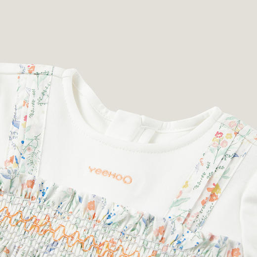 英氏童装女宝宝碎花连体衣假两件春新款爬服长袖蛤衣YRHAJ1P214A 商品图3