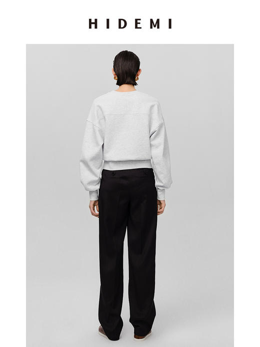 HIDEMI 刺绣logo系列水洗高密棉质短款卫衣三件套 卫衣/长裤/半裙 商品图11