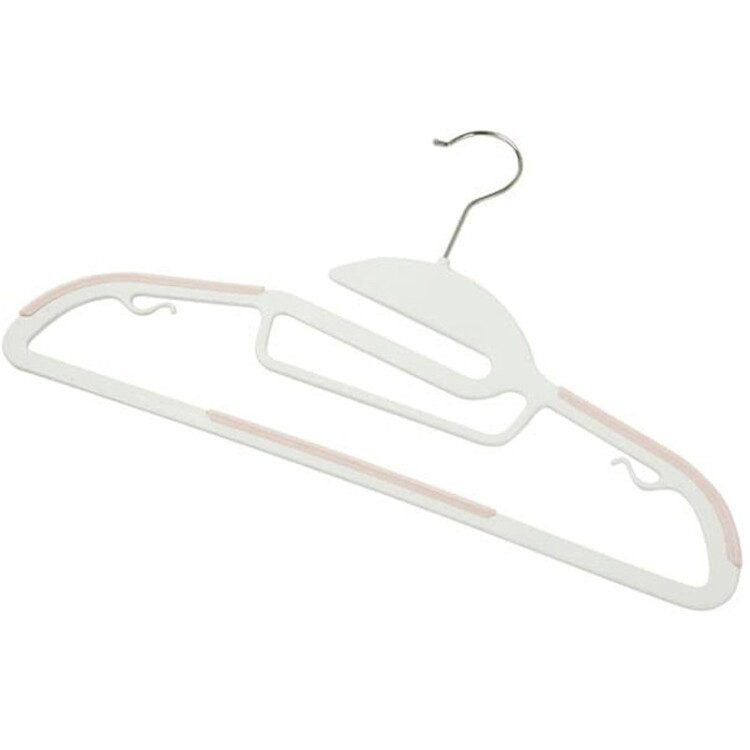 塑胶防滑衣架 伊汉 米白 5支装
