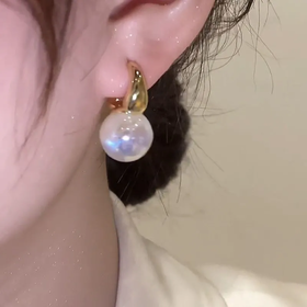 【爆款超低价预售 急单慎拍】2023年人鱼姬珍珠耳环小众温柔气质耳扣新款潮爆款银针耳饰耳坠