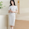 米思阳2025夏季新款气质通勤高级混纺短袖连衣裙遮肉显瘦中长裙子0958 商品缩略图6