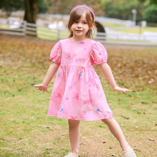 棉果果夏季新品女童女宝泡泡袖连衣裙M222701223248 商品图0