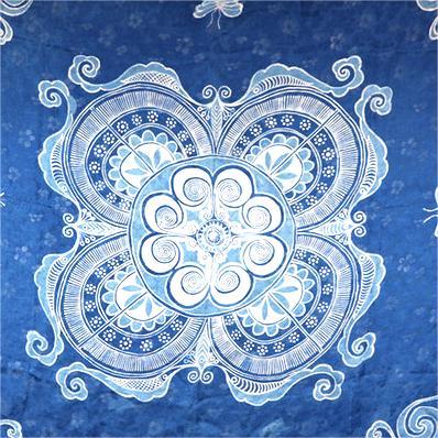 深山集市 纯天然桑蚕丝蜡染方丝巾围巾 商品图0