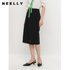NEELLY纳俪夏季新款高腰半身裙女中长款包臀裙百搭显瘦前开叉裙子N23041E01028 商品缩略图3