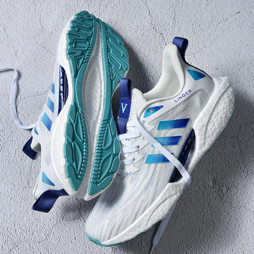 「三款配色！颜值实力派」春夏情侣跑鞋男休闲运动鞋镂空碳板软底三杠小白鞋老爹鞋潮 商品图0