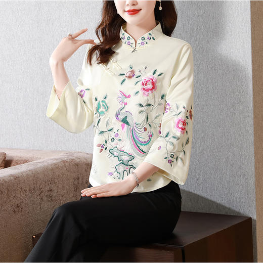 改良唐装中国风中式刺绣复古国潮盘扣上衣KQL-A83N8501 商品图2