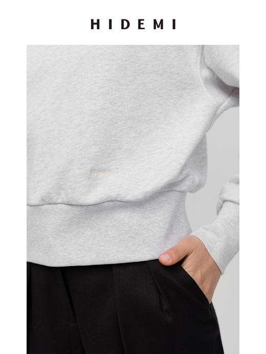 HIDEMI 刺绣logo系列水洗高密棉质短款卫衣三件套 卫衣/长裤/半裙 商品图7
