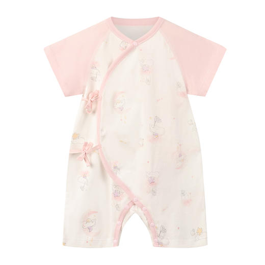 丽婴房-内衣类（春）G3短袖系带连身装1_浅粉 商品图2