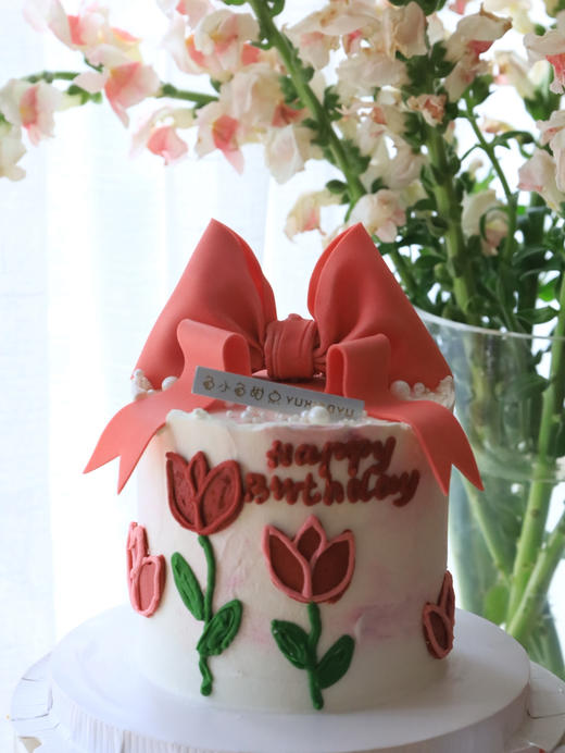 手绘郁金香翻糖蝴蝶结（4寸适合1-3人） 商品图6