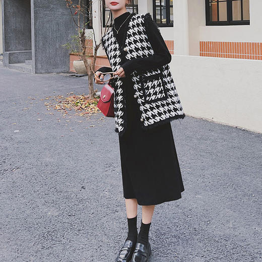 裁缝学苑AS17秋冬新款千鸟格毛呢马甲纸样 女装上衣服装衣服打板 商品图3