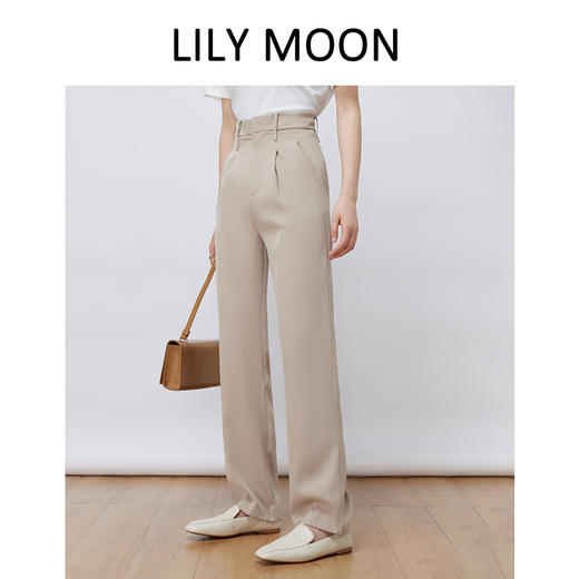 LILY MOON高腰休闲拖地阔腿裤 商品图3