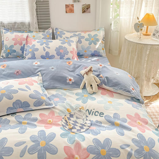 【温暖时光！亲肤时尚三件套】纯棉加厚磨毛三件套简约全棉学生宿舍礼品被套四件套 商品图7