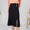 EITIE爱特爱春季新款高腰黑色鱼尾过膝显瘦OL通勤时尚半身裙A2306101 商品缩略图1