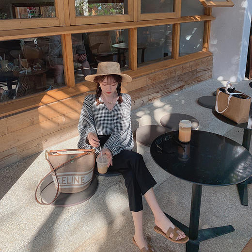 金蘑菇菇【9分后开叉西裤】XS断码 黑色高腰显瘦休闲直筒烟管裤女夏 商品图4