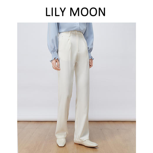 LILY MOON高腰休闲拖地阔腿裤 商品图9
