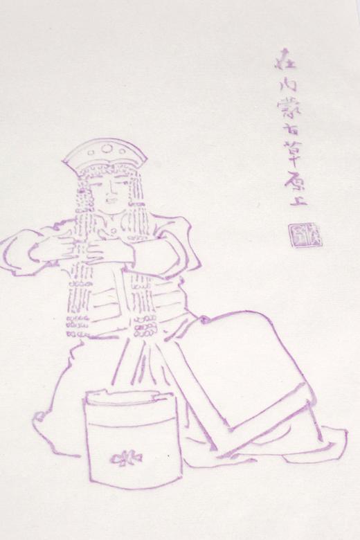 荣宝斋木版水印白描人物手工宣纸信笺 商品图3