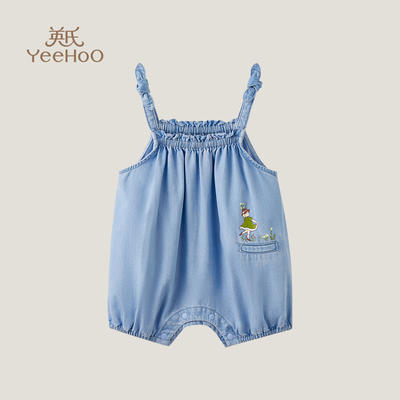 英氏女童吊带蛤衣23夏季新品女宝宝莱赛尔连体衣爬服YRHEJ2P272A 商品图0