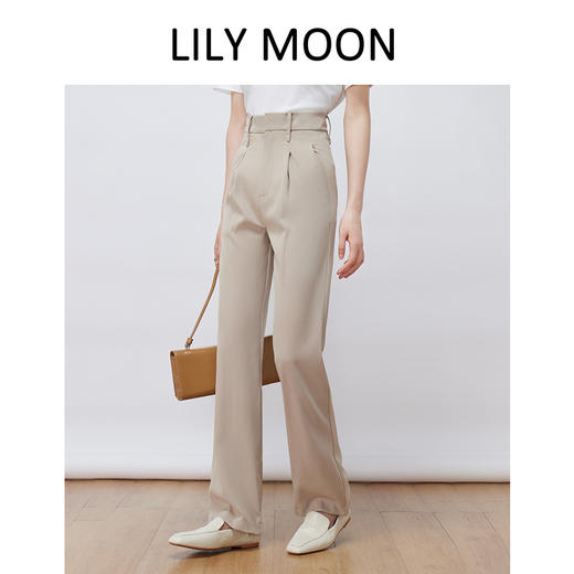 LILY MOON高腰休闲拖地阔腿裤 商品图4