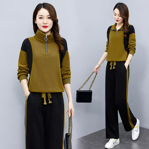 时尚气质，休闲阔腿裤两件套HR-GJC2305 商品图1